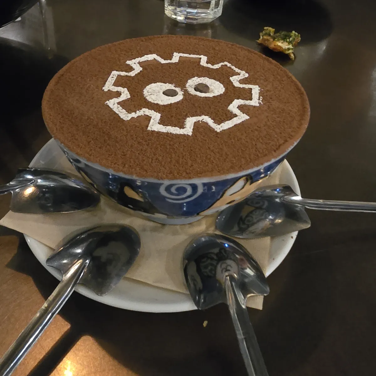 Nitrogen tiramisu with gear mascot at Central Reducer